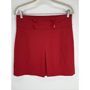 Vintage Fossil Skirt Womens 4  Red Herringbone Pencil Pleat Short Career Y2K